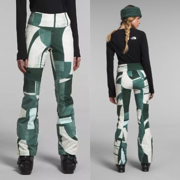 North Face | NWT W Snoga Shell Winter Snow Ski Pant in Dark Sage Paper Halfdome - Picture 1 of 8